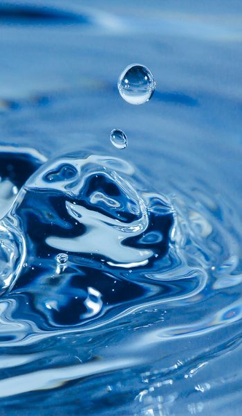 Water droplets, Blue water drops splashes. Drop water close-up, Blue water drop macro